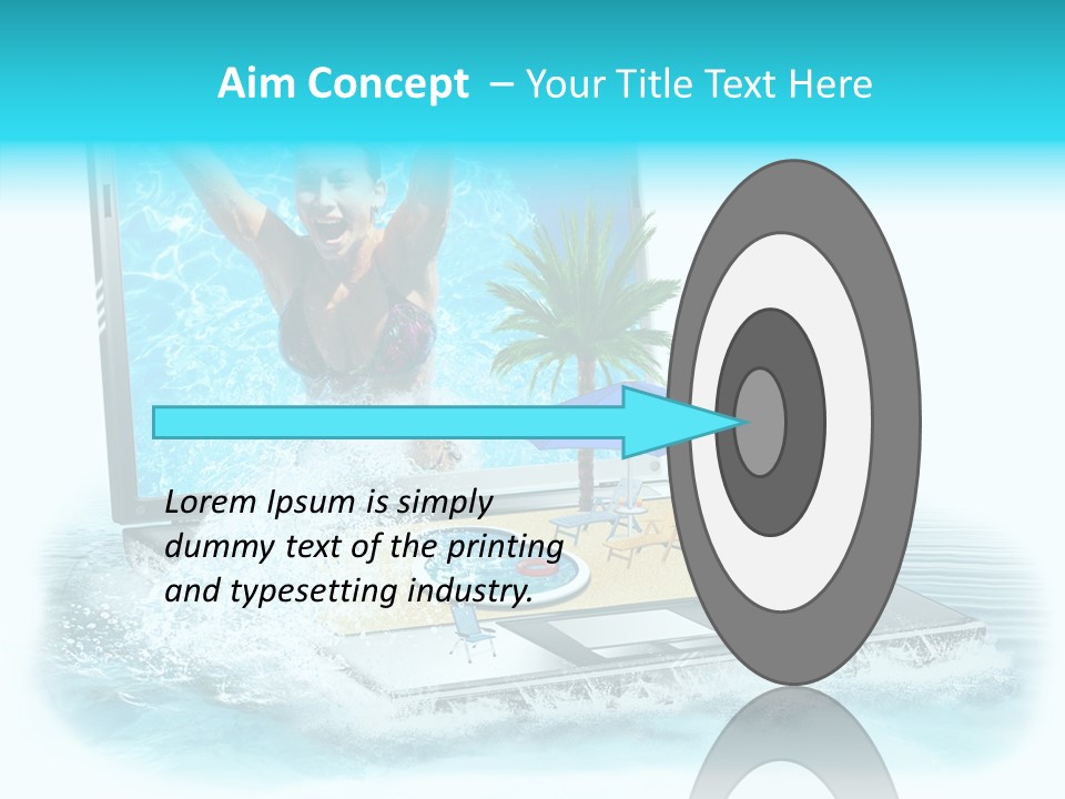 Flugzeug Tropen Buchen PowerPoint Template