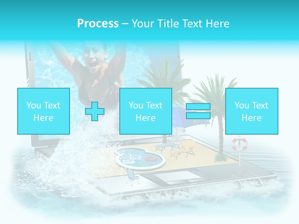 Flugzeug Tropen Buchen PowerPoint Template