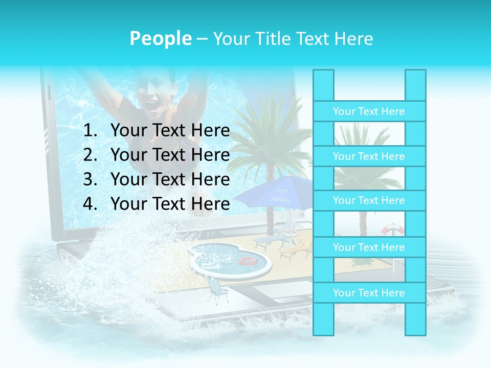 Flugzeug Tropen Buchen PowerPoint Template