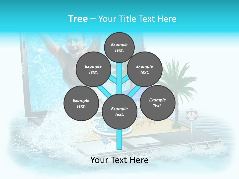 Flugzeug Tropen Buchen PowerPoint Template