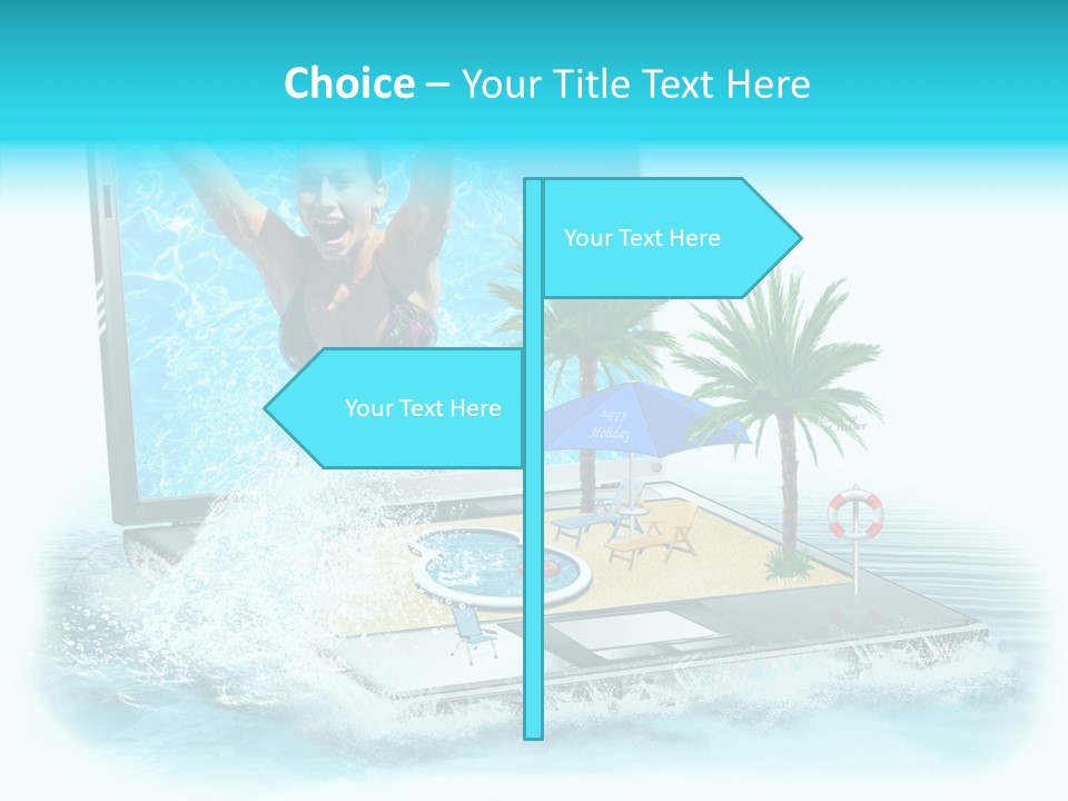 Flugzeug Tropen Buchen PowerPoint Template