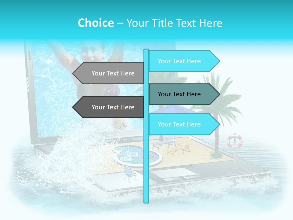 Flugzeug Tropen Buchen PowerPoint Template