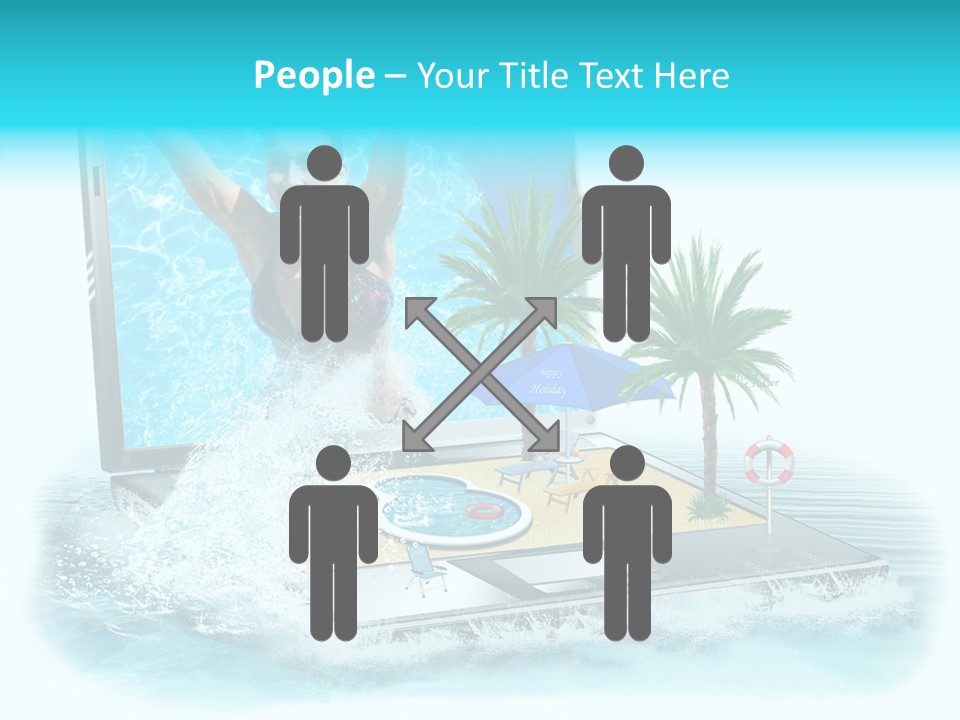 Flugzeug Tropen Buchen PowerPoint Template