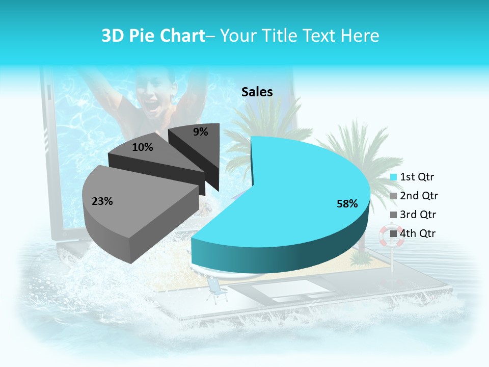 Flugzeug Tropen Buchen PowerPoint Template
