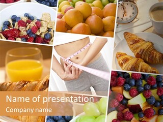 Woman Nutrition Plate PowerPoint Template