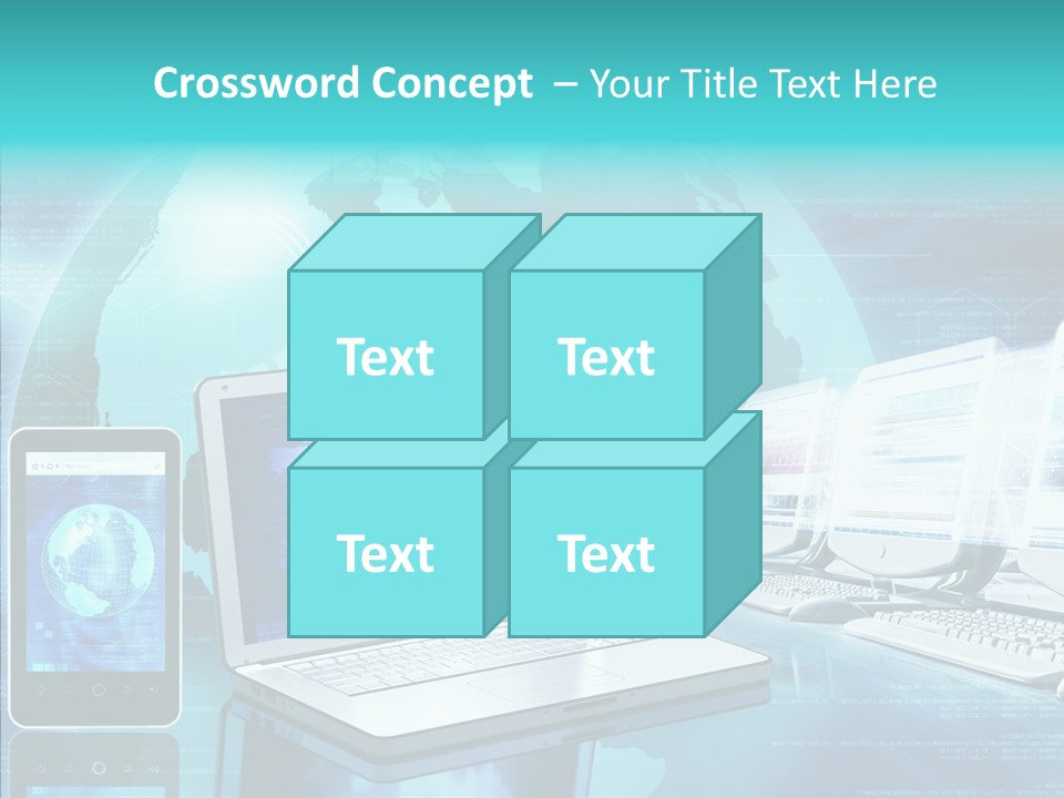 Worldmap Worldwide Smart Phone PowerPoint Template