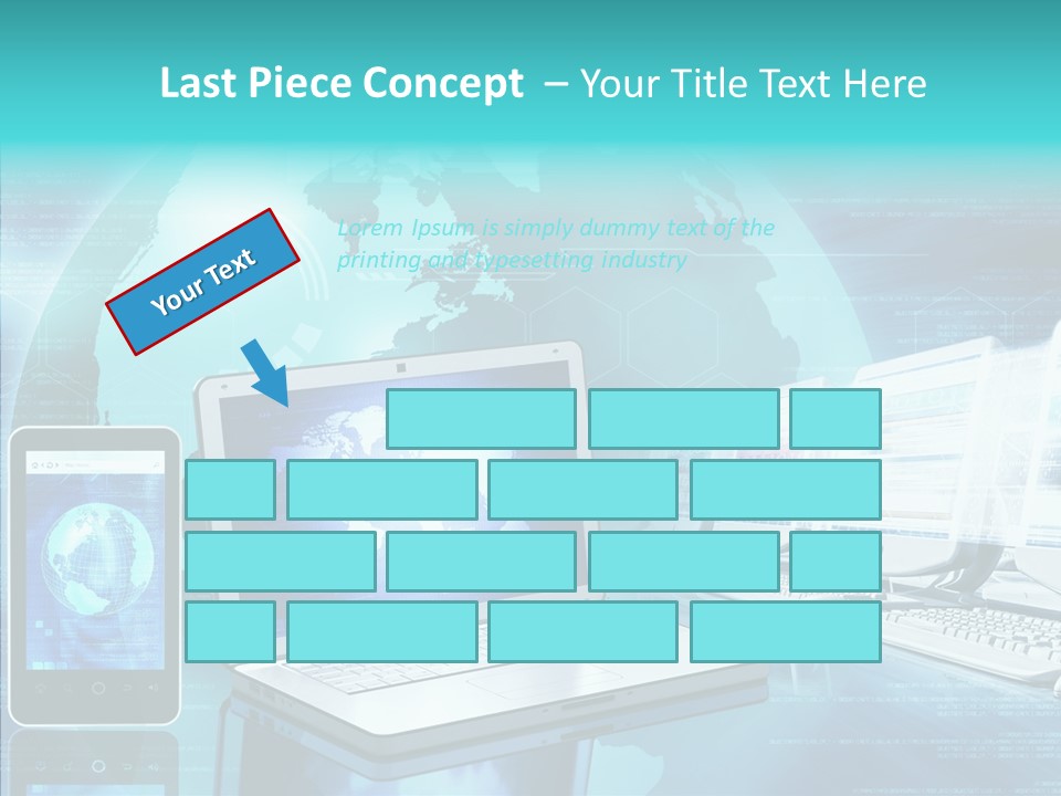 Worldmap Worldwide Smart Phone PowerPoint Template