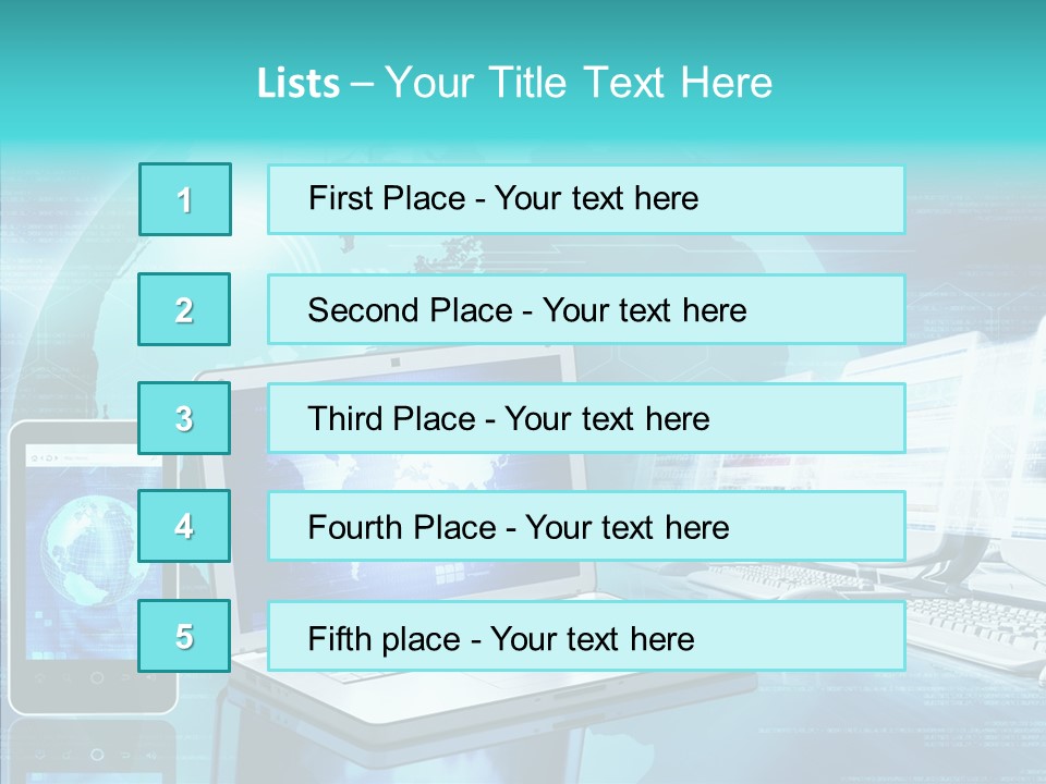 Worldmap Worldwide Smart Phone PowerPoint Template