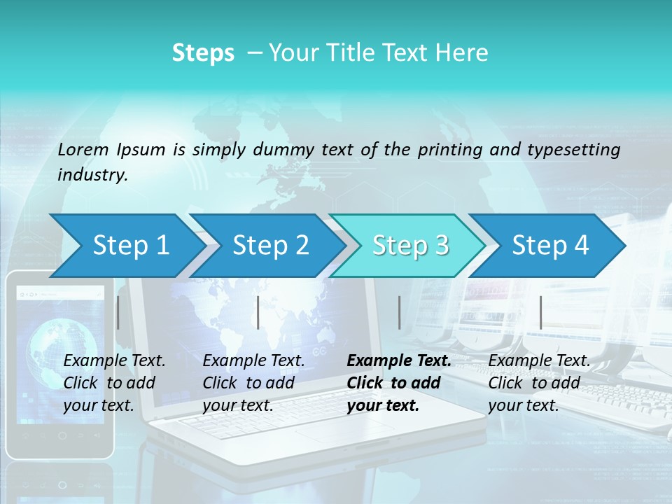 Worldmap Worldwide Smart Phone PowerPoint Template