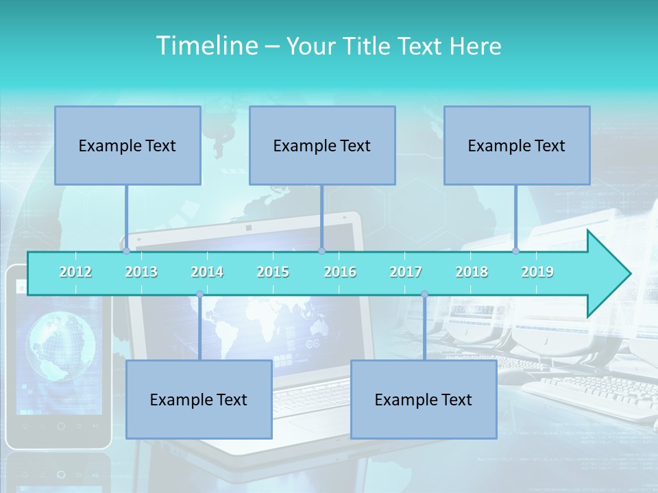 Worldmap Worldwide Smart Phone PowerPoint Template