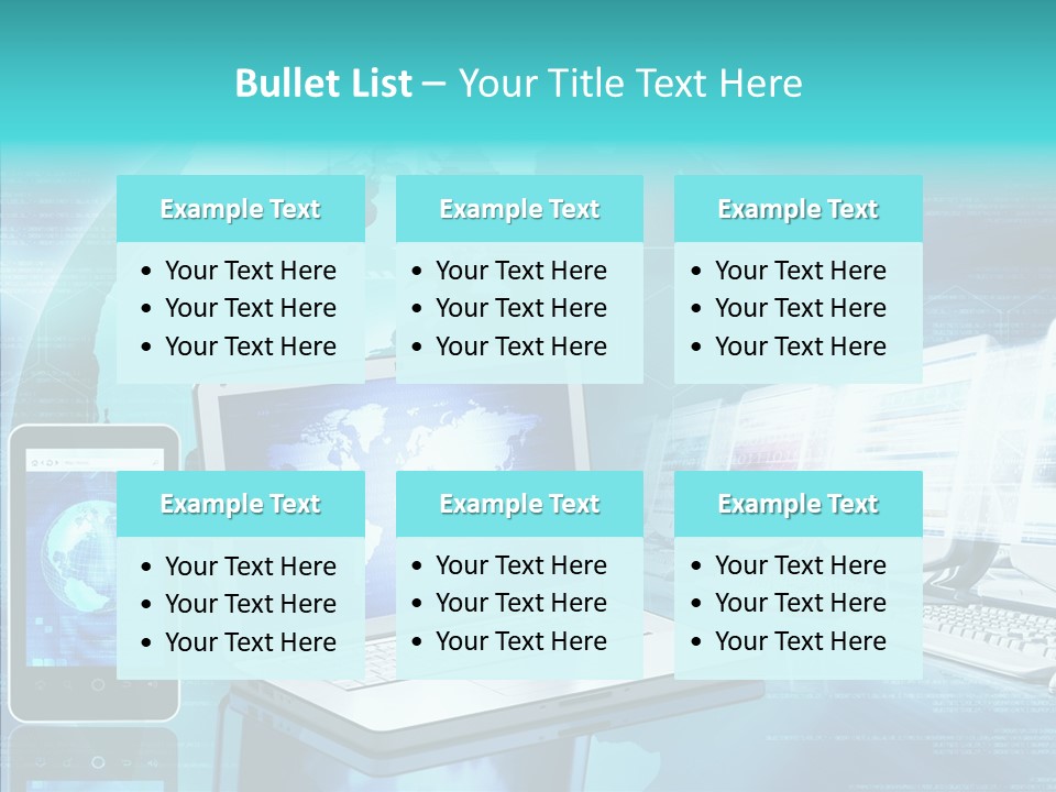 Worldmap Worldwide Smart Phone PowerPoint Template
