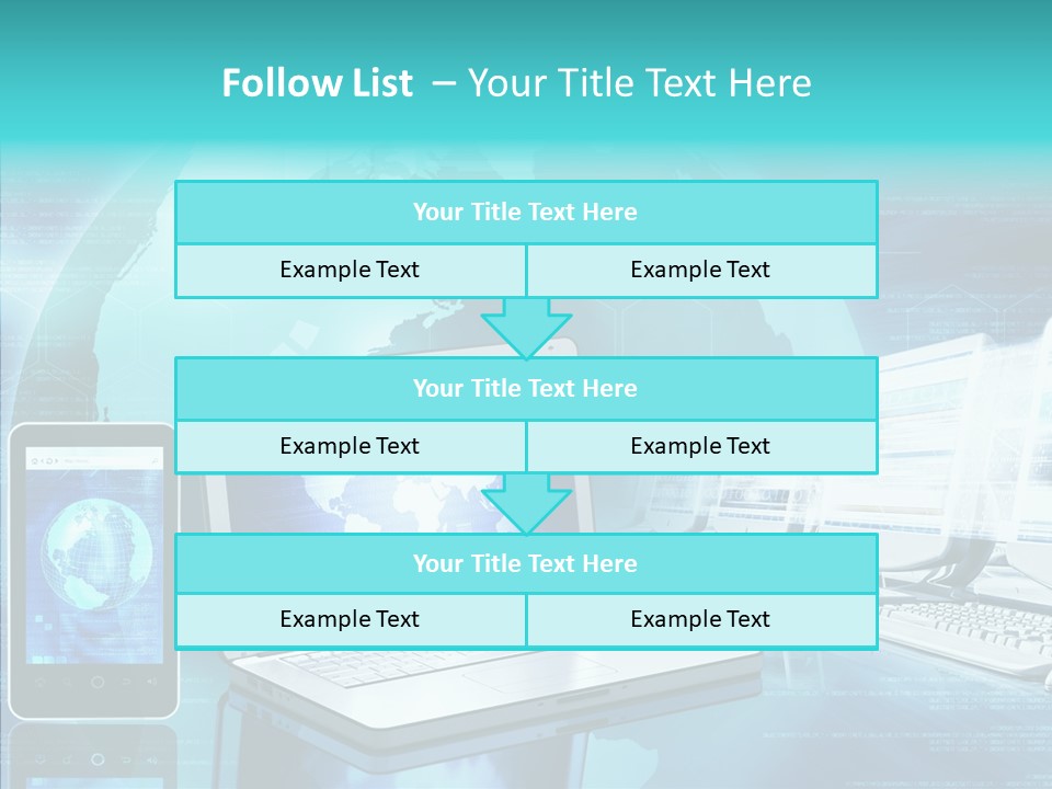 Worldmap Worldwide Smart Phone PowerPoint Template