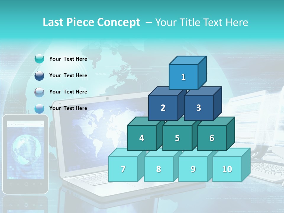 Worldmap Worldwide Smart Phone PowerPoint Template