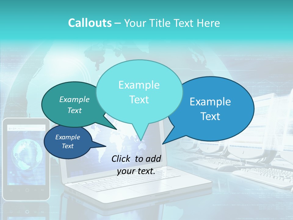 Worldmap Worldwide Smart Phone PowerPoint Template