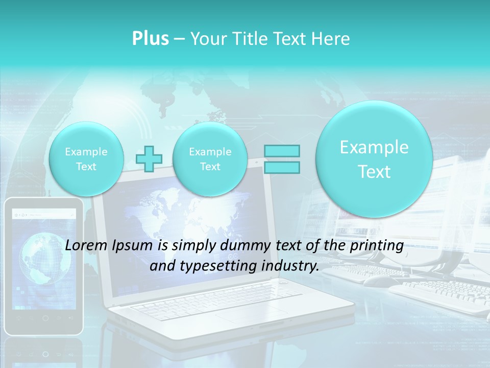 Worldmap Worldwide Smart Phone PowerPoint Template