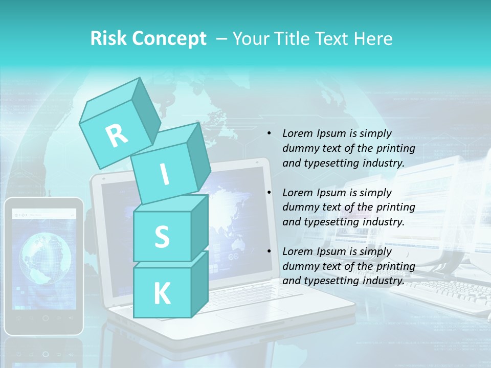 Worldmap Worldwide Smart Phone PowerPoint Template