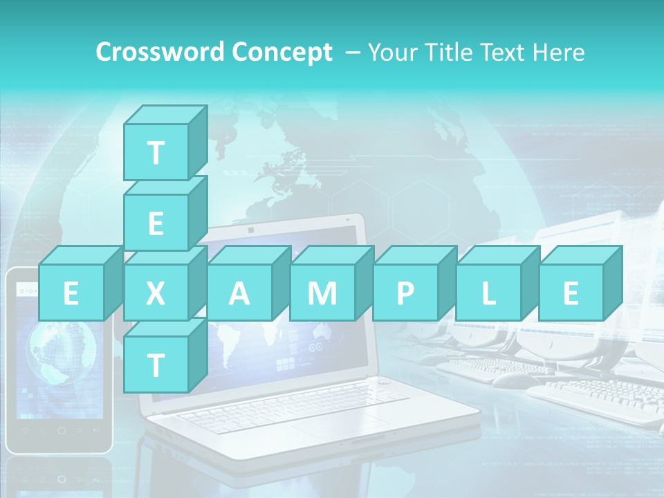 Worldmap Worldwide Smart Phone PowerPoint Template