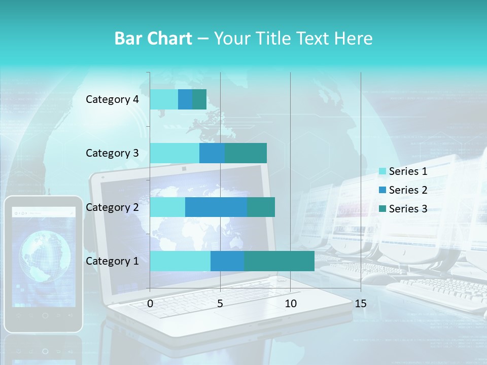 Worldmap Worldwide Smart Phone PowerPoint Template
