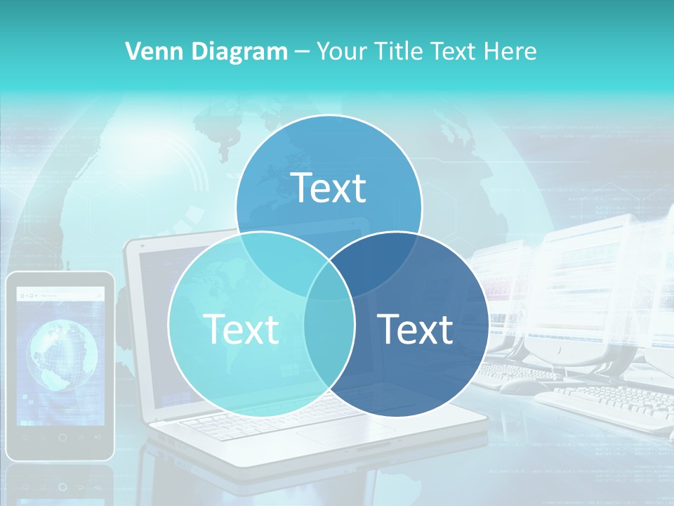 Worldmap Worldwide Smart Phone PowerPoint Template