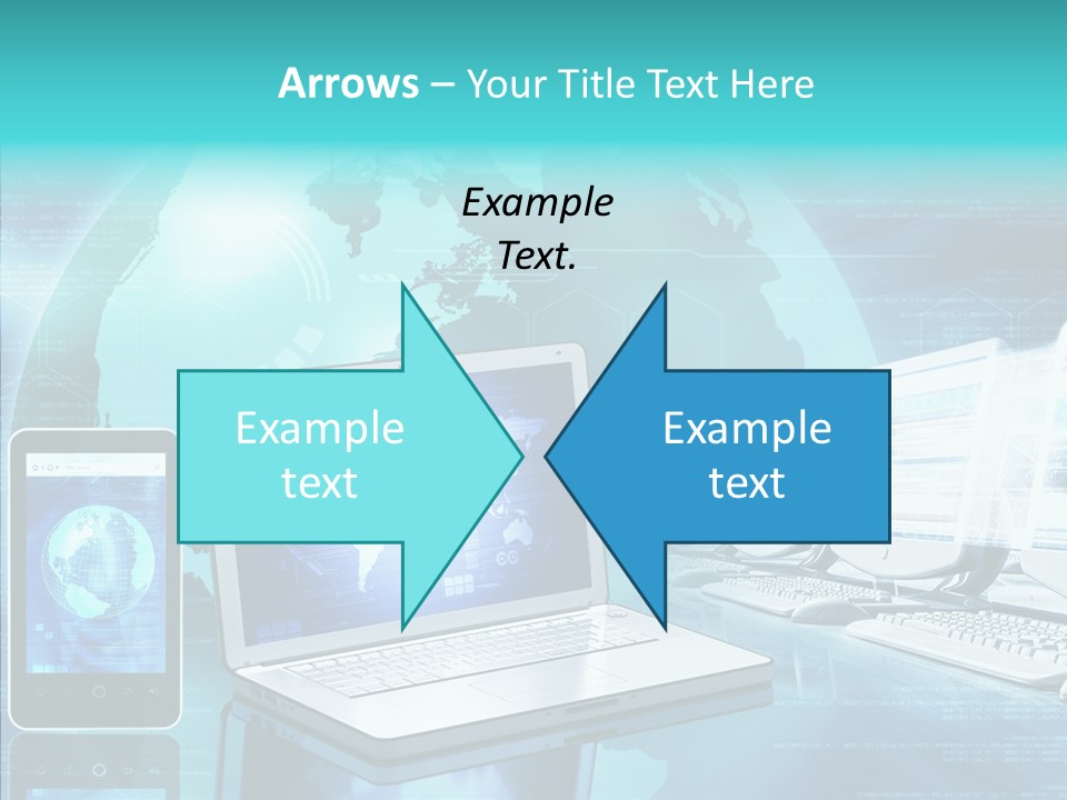 Worldmap Worldwide Smart Phone PowerPoint Template