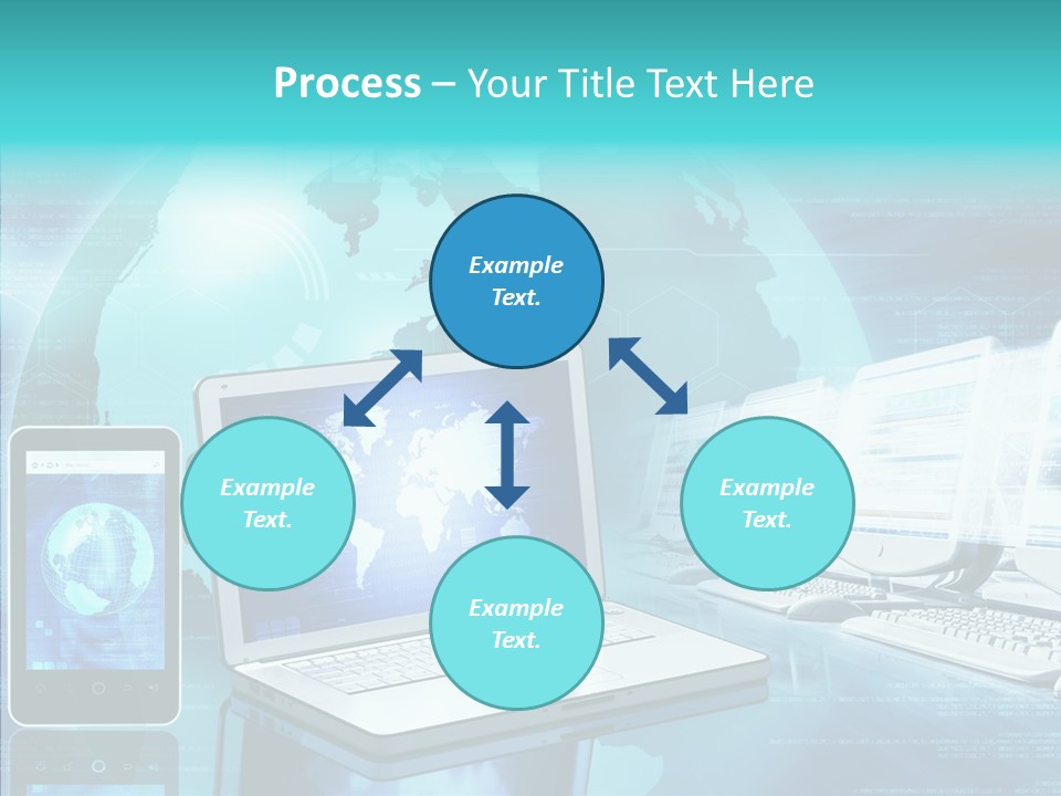 Worldmap Worldwide Smart Phone PowerPoint Template