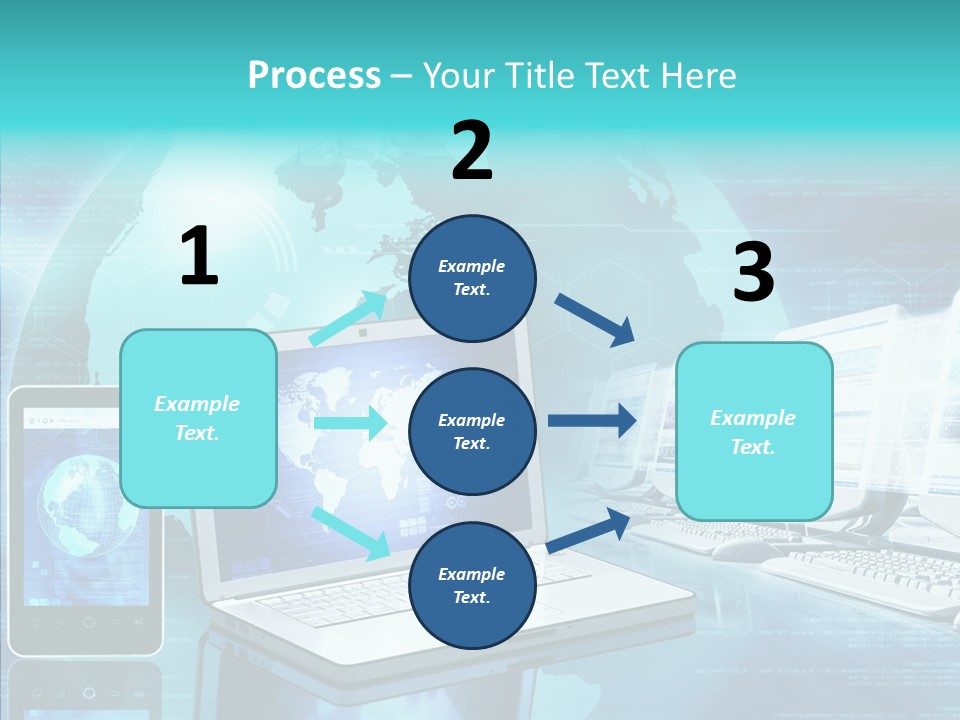 Worldmap Worldwide Smart Phone PowerPoint Template