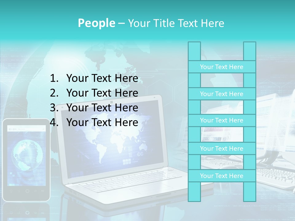Worldmap Worldwide Smart Phone PowerPoint Template