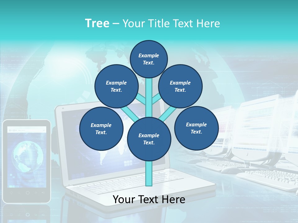 Worldmap Worldwide Smart Phone PowerPoint Template