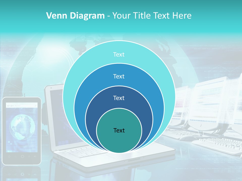 Worldmap Worldwide Smart Phone PowerPoint Template