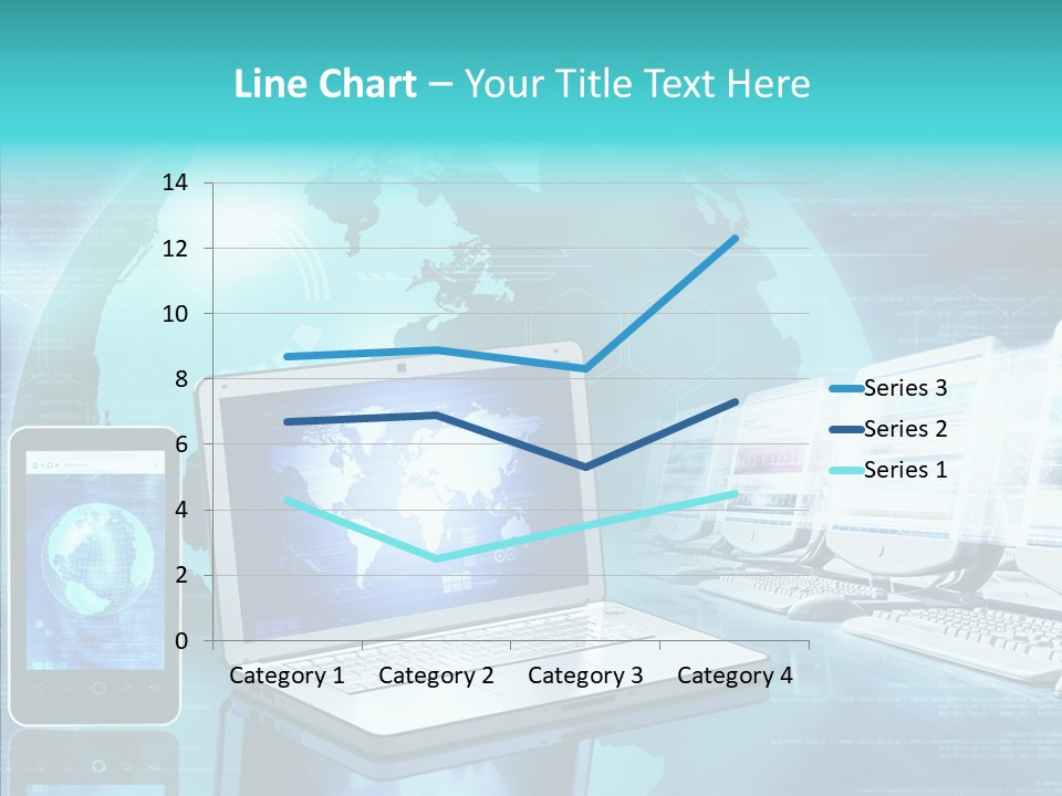 Worldmap Worldwide Smart Phone PowerPoint Template