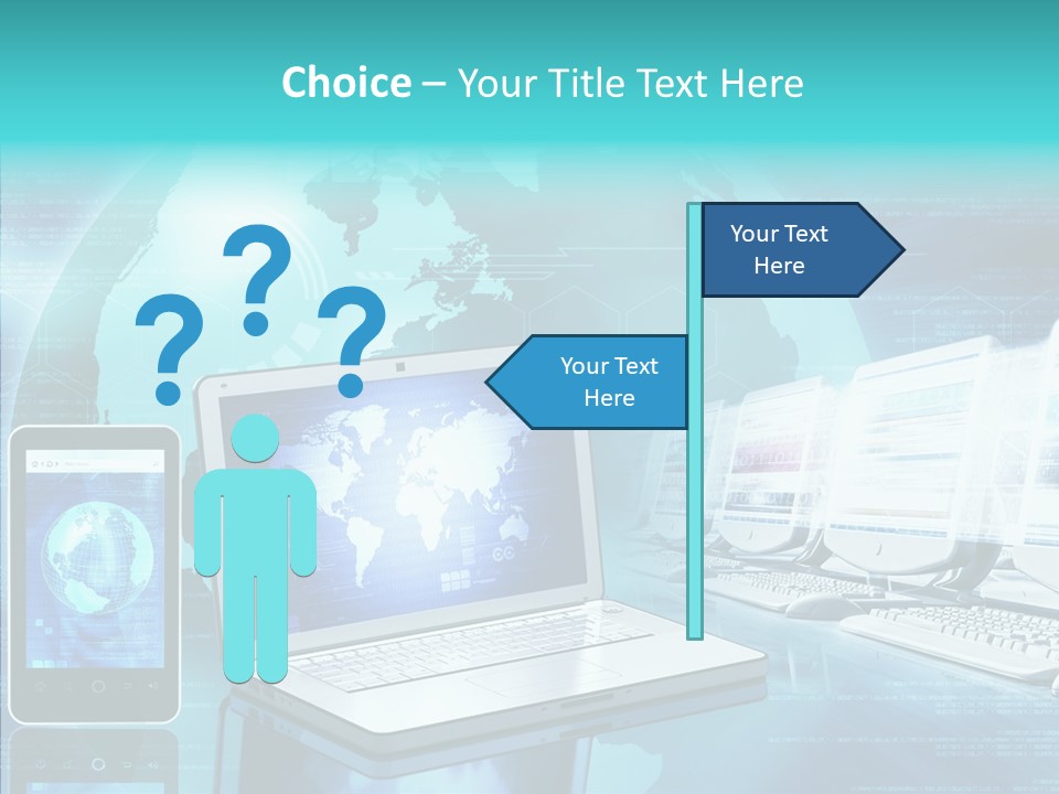 Worldmap Worldwide Smart Phone PowerPoint Template