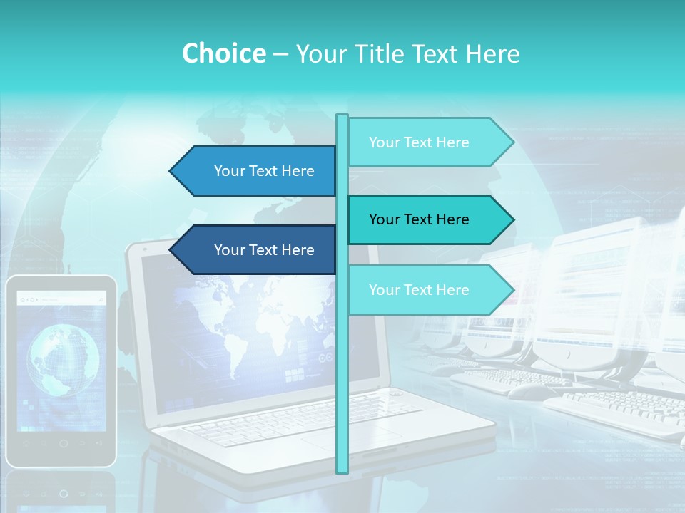 Worldmap Worldwide Smart Phone PowerPoint Template