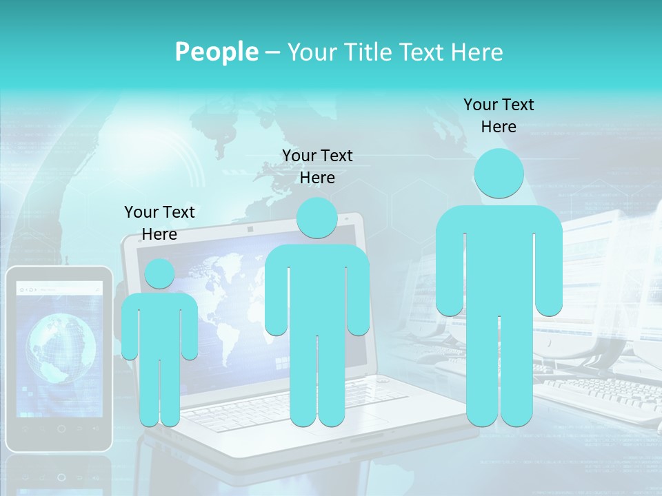 Worldmap Worldwide Smart Phone PowerPoint Template