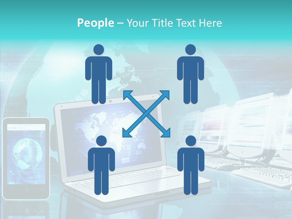 Worldmap Worldwide Smart Phone PowerPoint Template