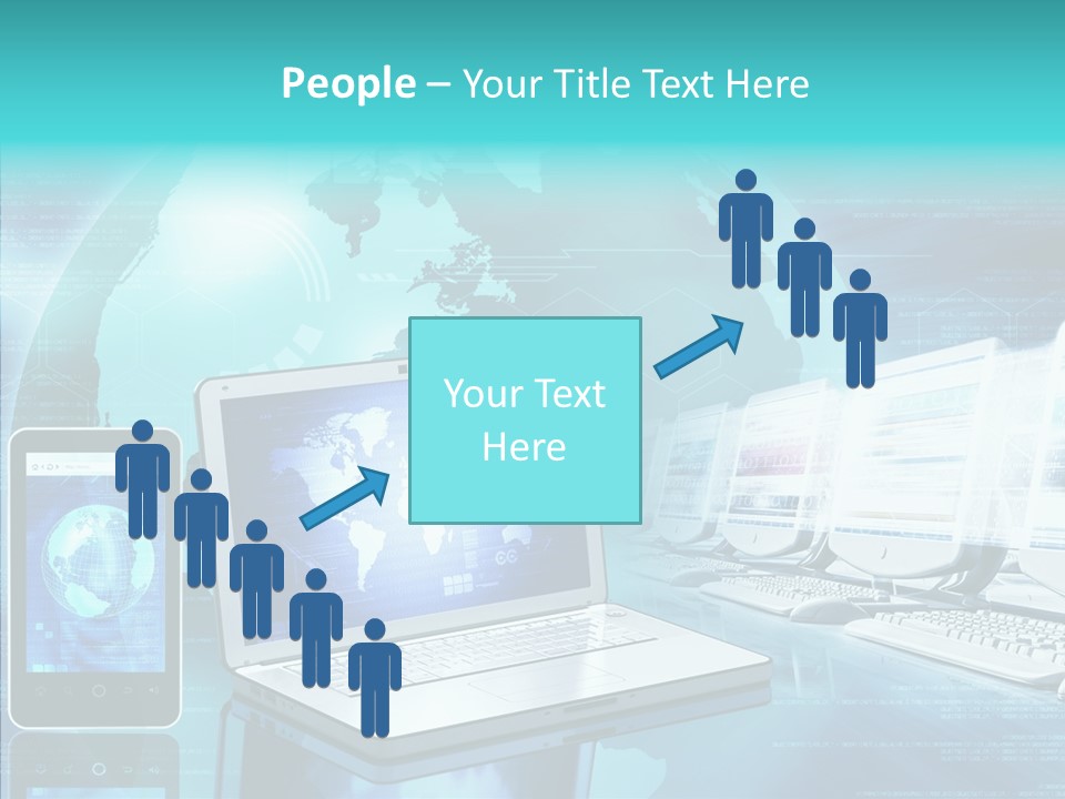 Worldmap Worldwide Smart Phone PowerPoint Template