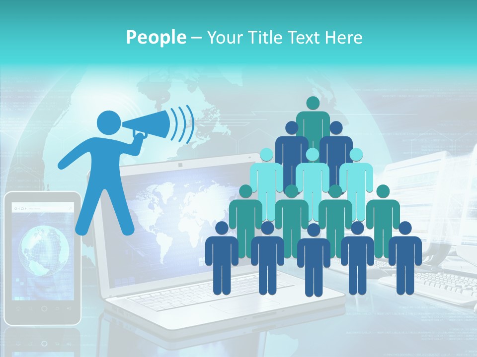 Worldmap Worldwide Smart Phone PowerPoint Template