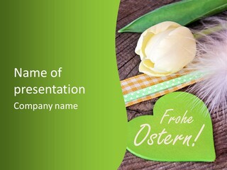 Osterdekoration Etikett Blumen PowerPoint Template