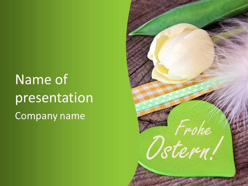 Osterdekoration Etikett Blumen PowerPoint Template