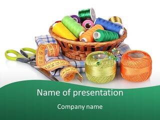 Basket Thread Spools PowerPoint Template