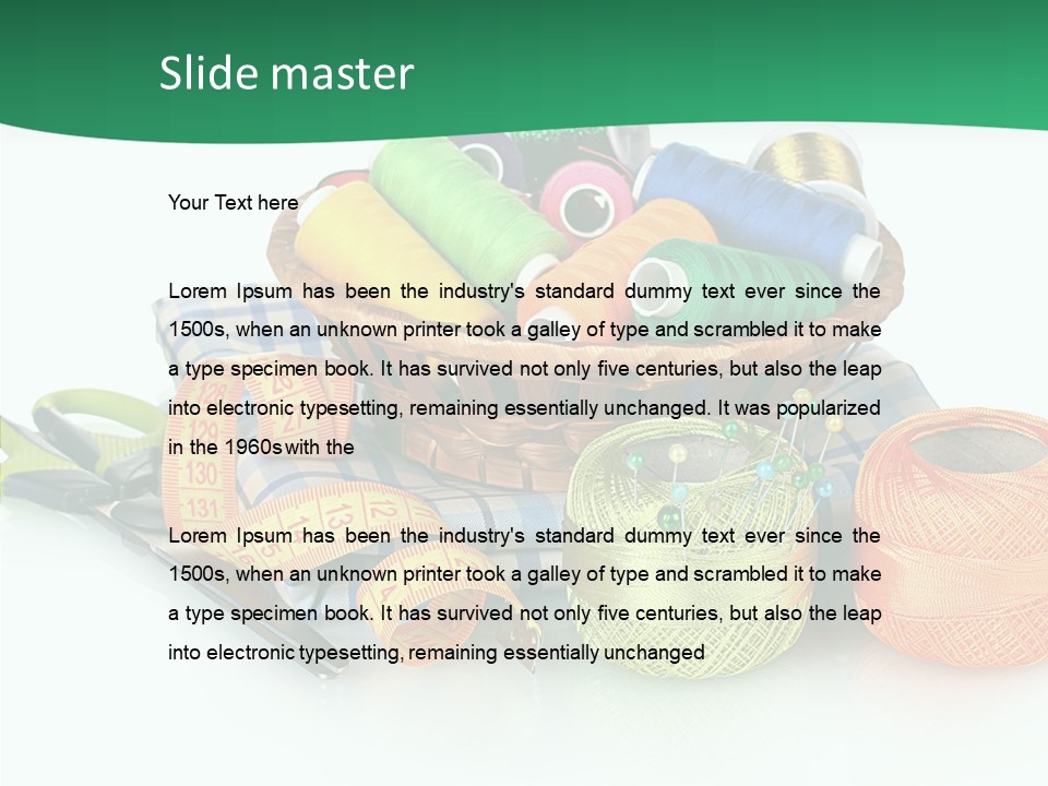 Basket Thread Spools PowerPoint Template