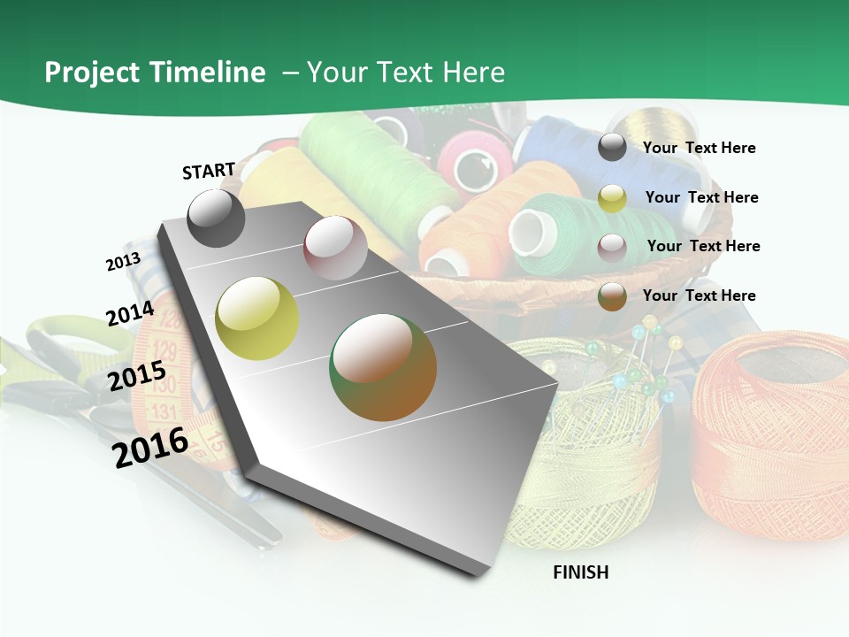 Basket Thread Spools PowerPoint Template
