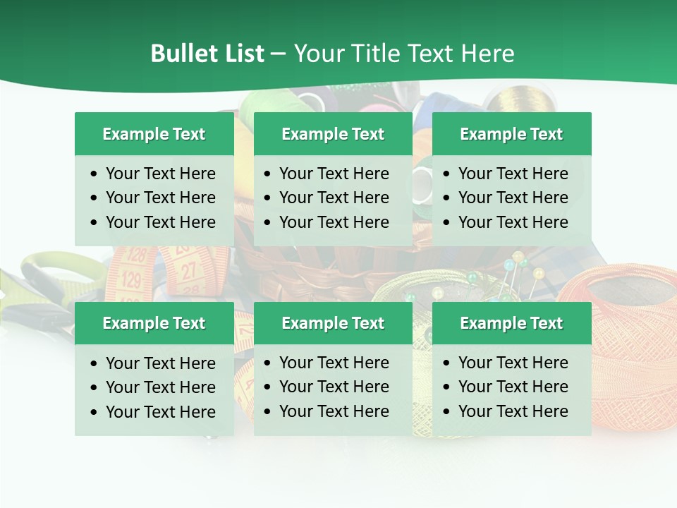 Basket Thread Spools PowerPoint Template