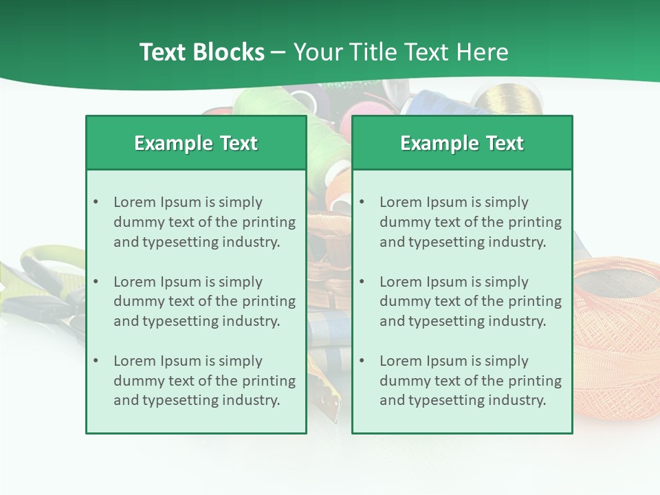 Basket Thread Spools PowerPoint Template