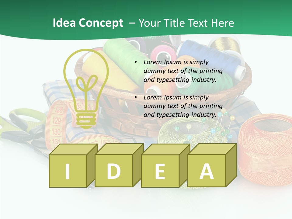 Basket Thread Spools PowerPoint Template