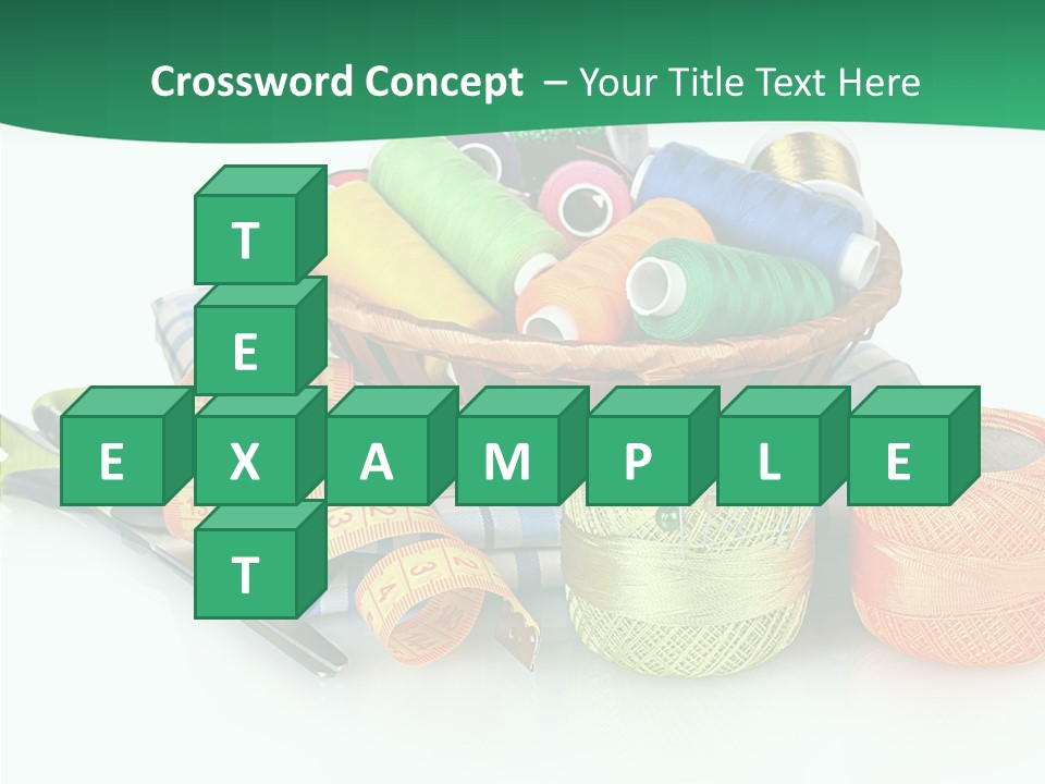 Basket Thread Spools PowerPoint Template