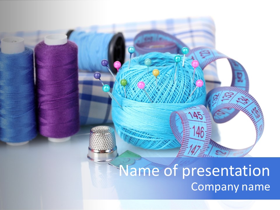 Thread Thimble Pin PowerPoint Template
