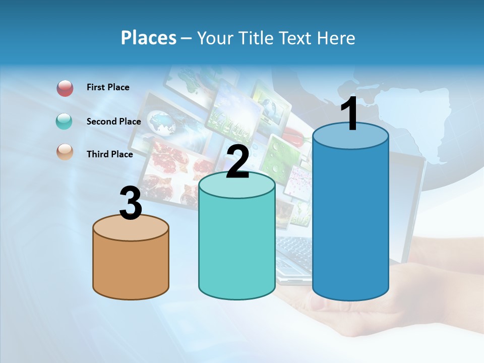 Notebook In Hand Media Broadcasting PowerPoint Template