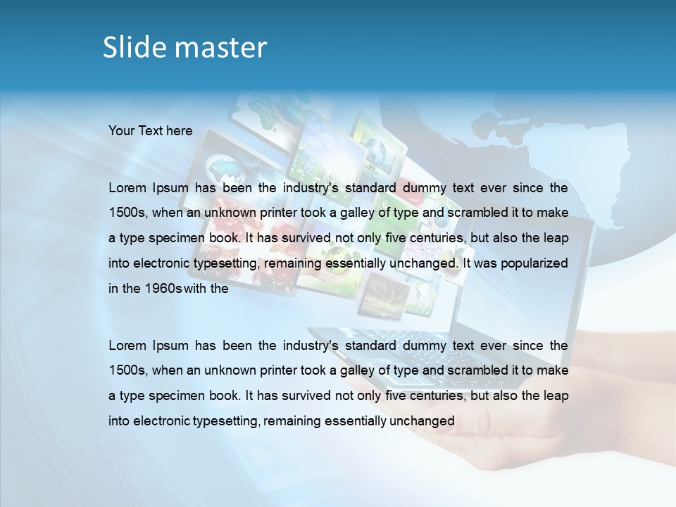 Notebook In Hand Media Broadcasting PowerPoint Template