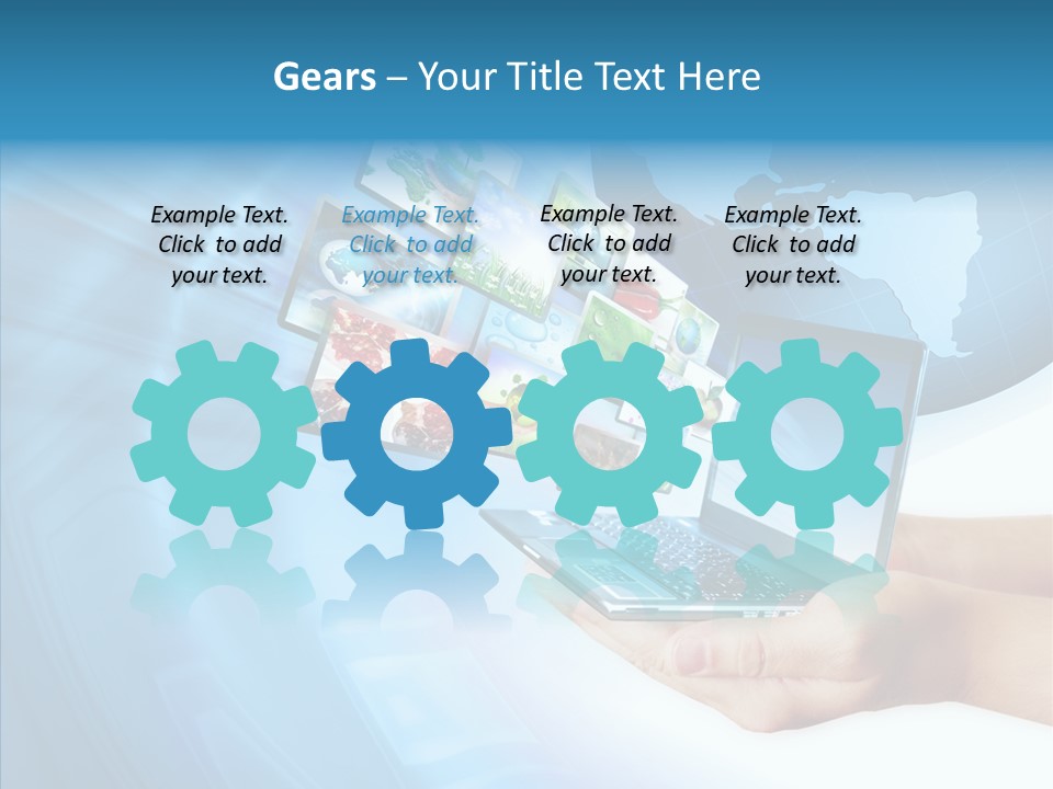 Notebook In Hand Media Broadcasting PowerPoint Template