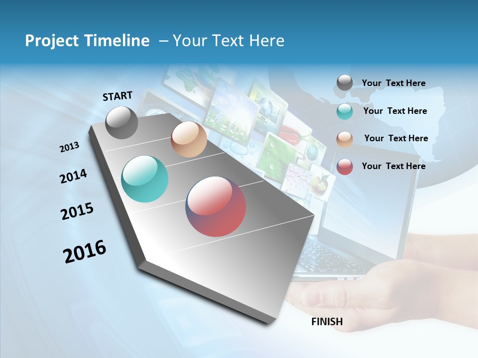 Notebook In Hand Media Broadcasting PowerPoint Template